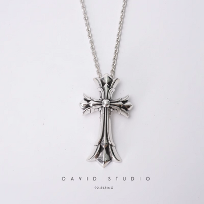 LARGE DOUBLE CROSS PENDANT – ROLL CHAIN