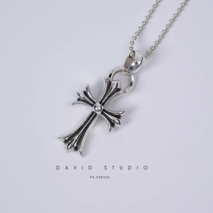 SMALL CROSS PENDANT WITH BAIL – BALL CHAIN