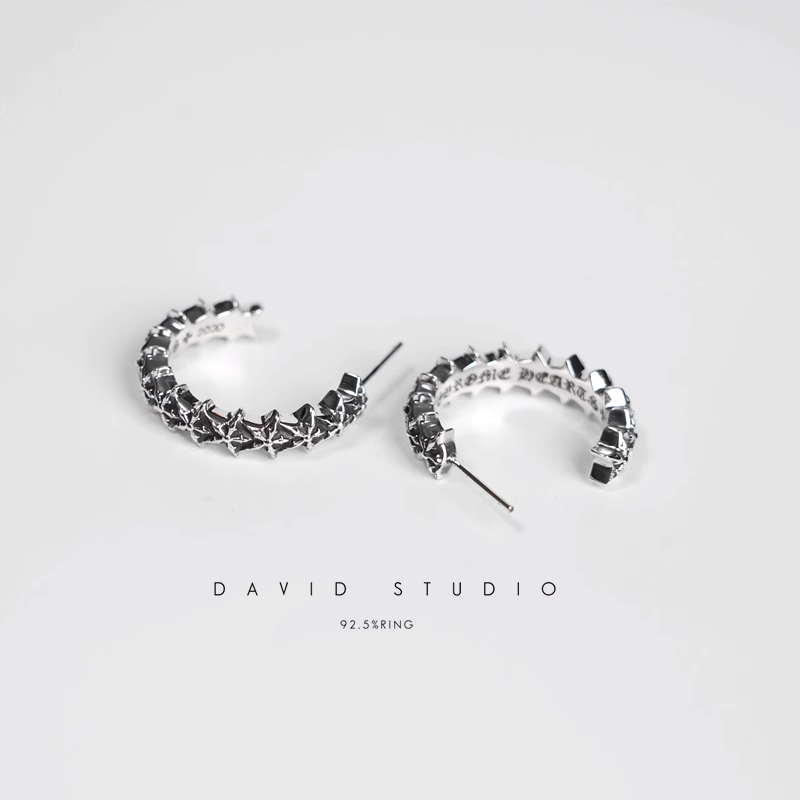 5 SIDED STAR HOOP EARRINGS