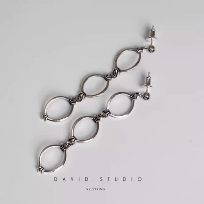 TRIPLE DROP HOOP EARRING