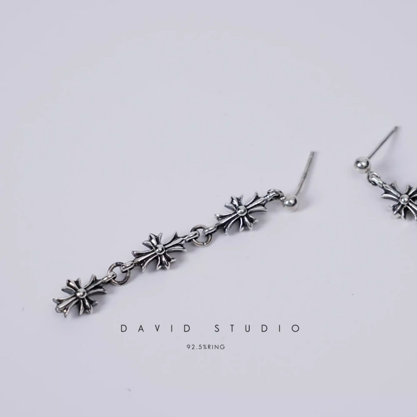 3 DROP CROSS EARRING