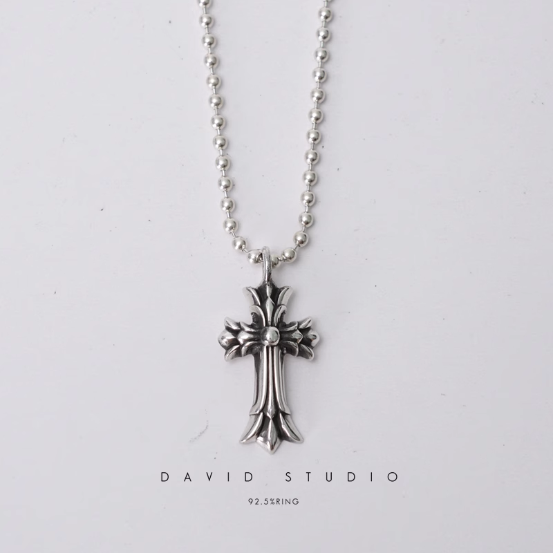 DOUBLE CROSS CHARM – BALL CHAIN