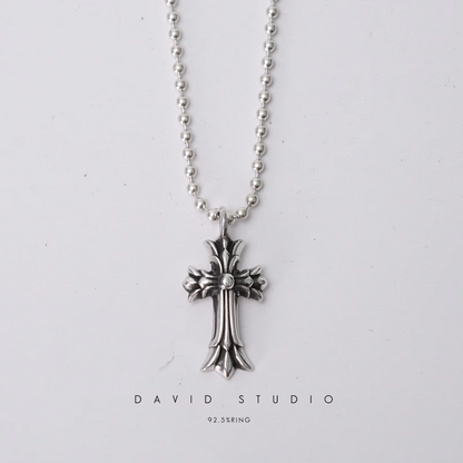 DOUBLE CROSS CHARM – BALL CHAIN
