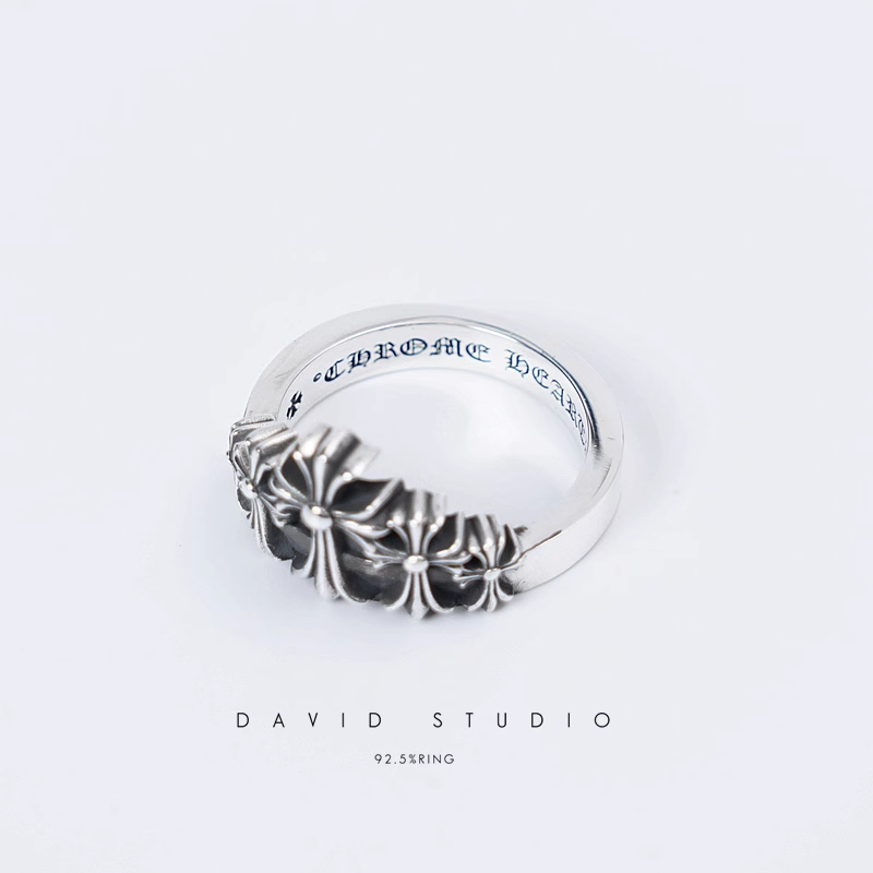 CHROME HEARTS CROSS CROWN RING