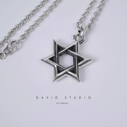 LARGE STAR OF DAVID PENDANT – ROLL CHAIN
