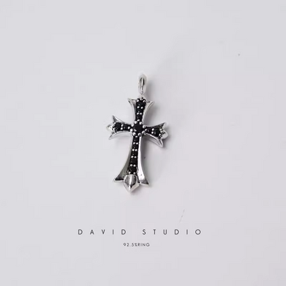 SMALL CROSS CHARM WITH DIAMONDS