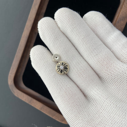 CROSS BALL STUD WITH DIAMOND