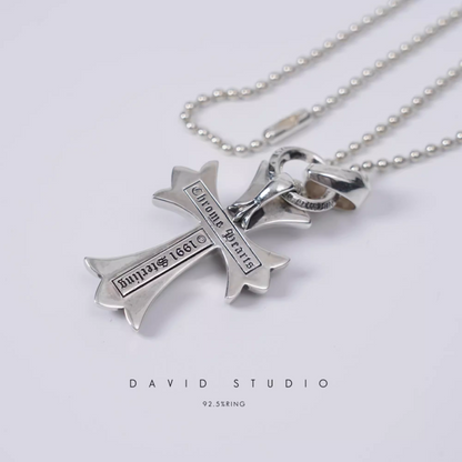 SMALL CROSS PENDANT WITH BAIL – BALL CHAIN