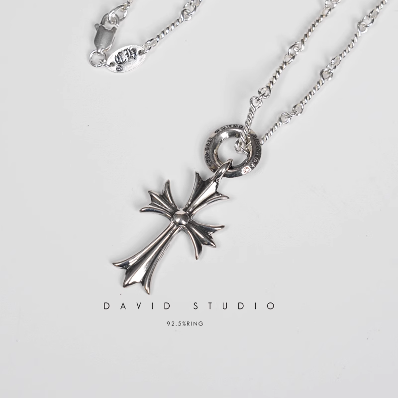 SMALL CROSS CHARM WITH BAIL – TWIST CHAIN