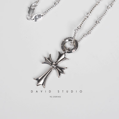SMALL CROSS CHARM WITH BAIL – TWIST CHAIN
