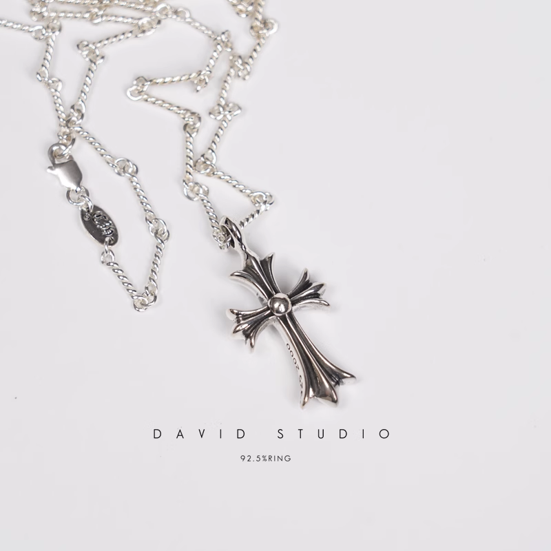 SMALL CROSS CHARM – TWIST CHAIN