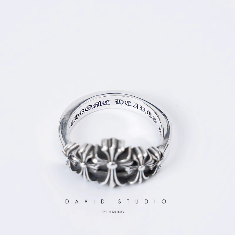 CHROME HEARTS CROSS CROWN RING