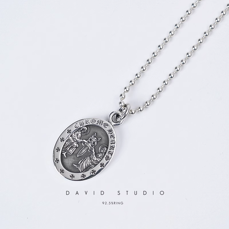 OVAL ANGEL MEDALLION CHARM – BALL CHAIN