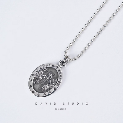 OVAL ANGEL MEDALLION CHARM – BALL CHAIN