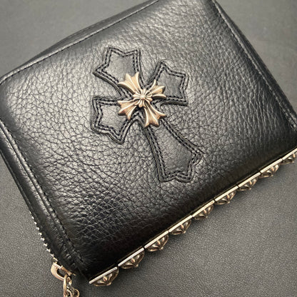DOUBLE BABYFAT CROSS PAPER CHAIN ZIPPER WALLET