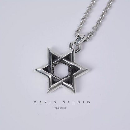 LARGE STAR OF DAVID PENDANT – ROLL CHAIN