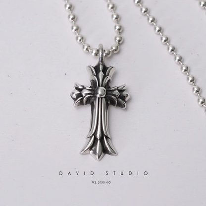 DOUBLE CROSS CHARM – BALL CHAIN