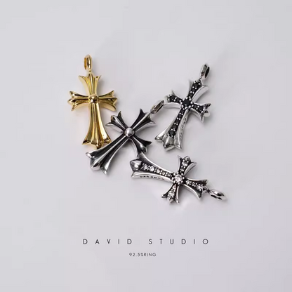 SMALL CROSS CHARM WITH DIAMONDS