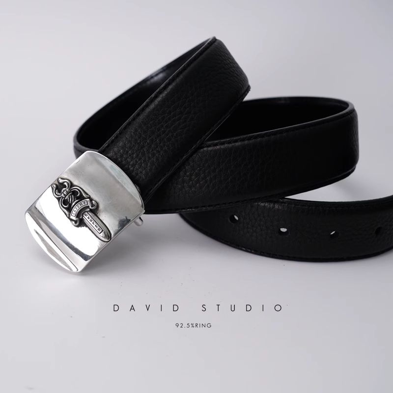DAGGER BUCKLE COWHIDE LEATHER BELT