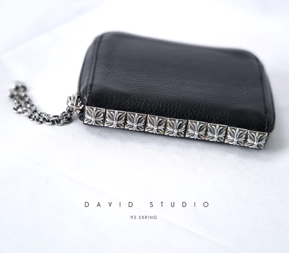 DOUBLE BABYFAT CROSS PAPER CHAIN ZIPPER WALLET