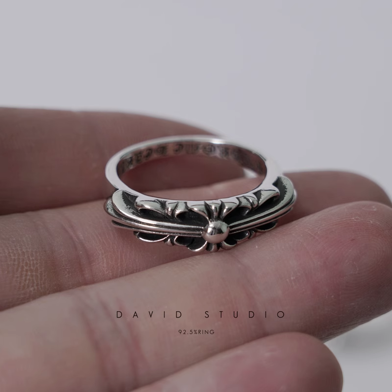 BABY CLASSIC FLORAL CROSS RING/DAGGER/FLEUR TAIL Ring