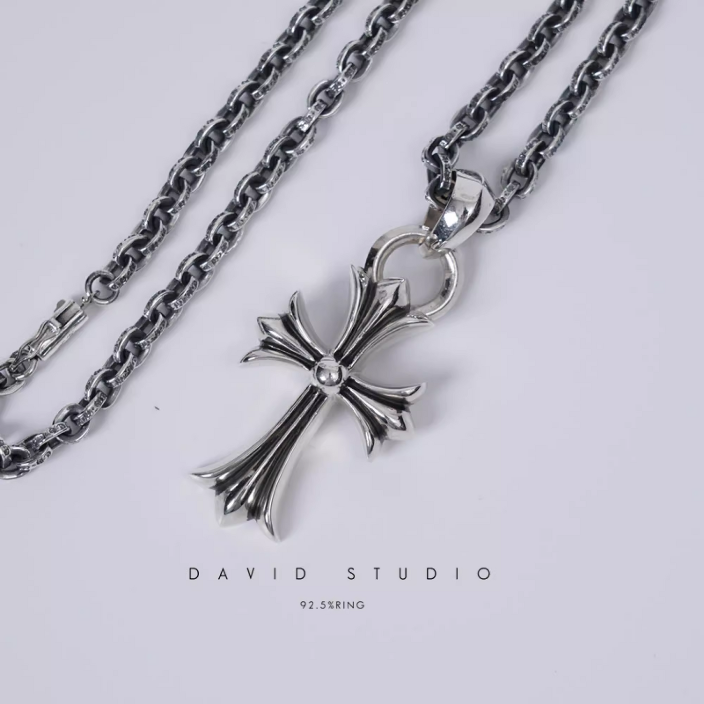 SMALL CROSS PENDANT WITH BAIL – PAPER CHAIN