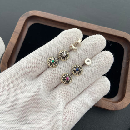 CROSS BALL STUD WITH DIAMOND