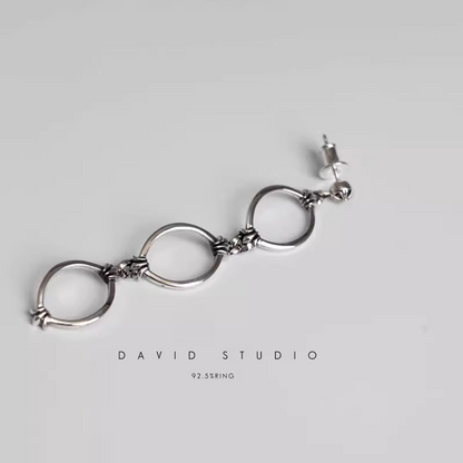 TRIPLE DROP HOOP EARRING