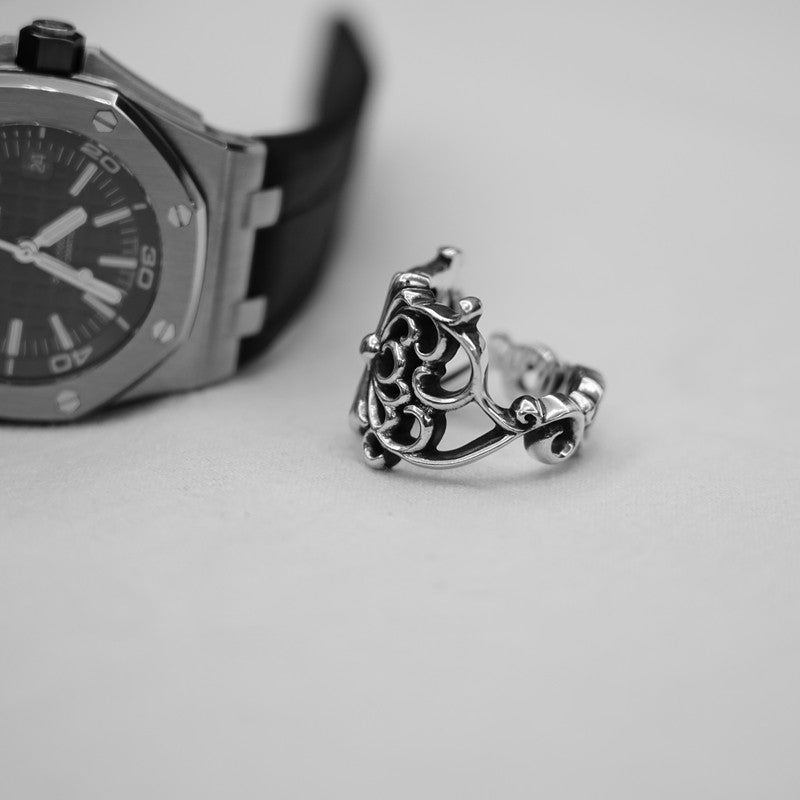 BUTTERFLY FLORAL CROSS RING