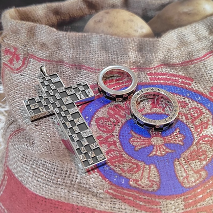 CHESSBOARD CROSS PENDANT