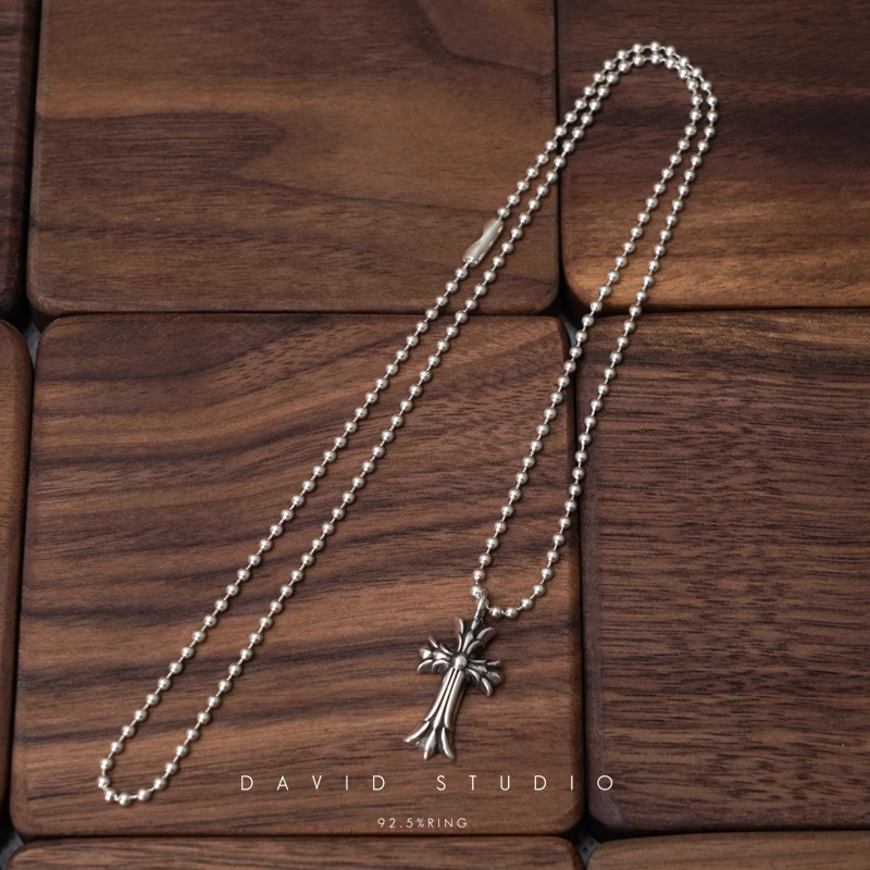 DOUBLE CROSS CHARM – BALL CHAIN