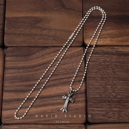 DOUBLE CROSS CHARM – BALL CHAIN