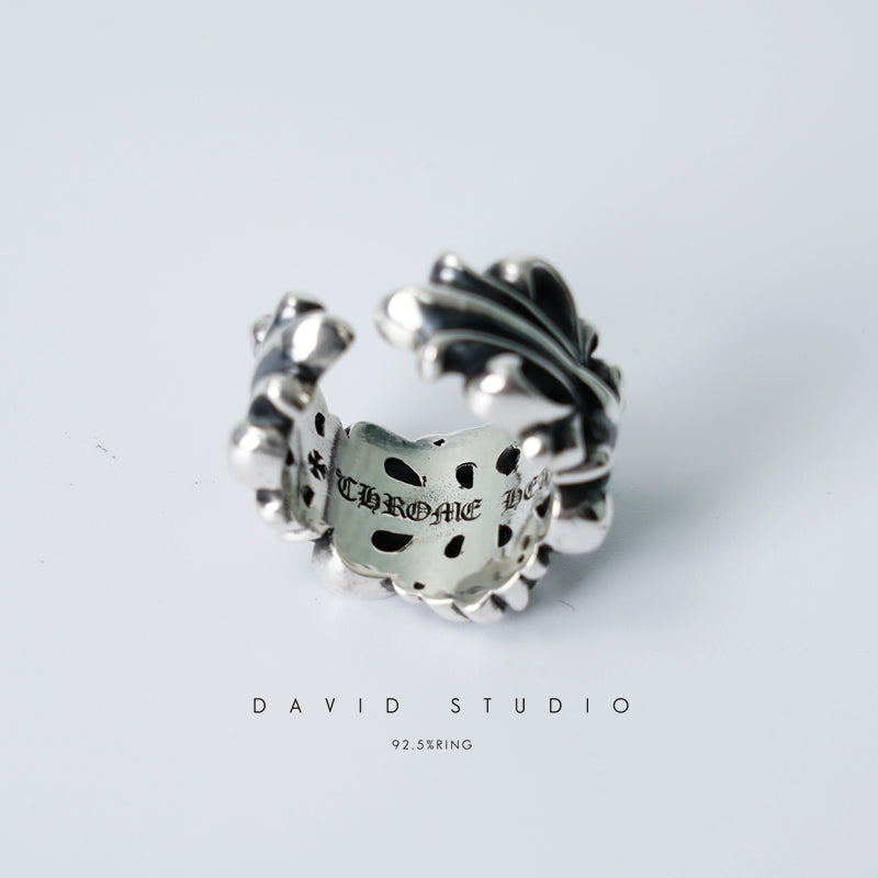 CHROME HEARTS DOUBLE FLORAL RING