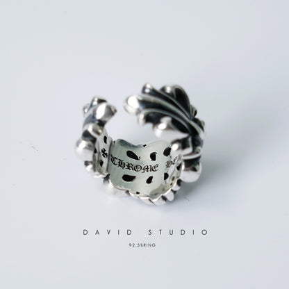 CHROME HEARTS DOUBLE FLORAL RING