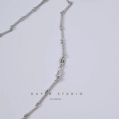 SMALL CROSS AND BABYFAT CHARM NECKLACE WITH DIAMONDS – TWIST CHAIN