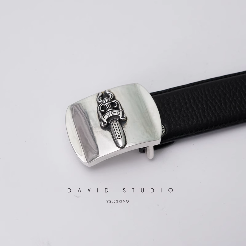DAGGER BUCKLE COWHIDE LEATHER BELT