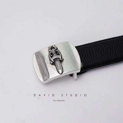 DAGGER BUCKLE COWHIDE LEATHER BELT