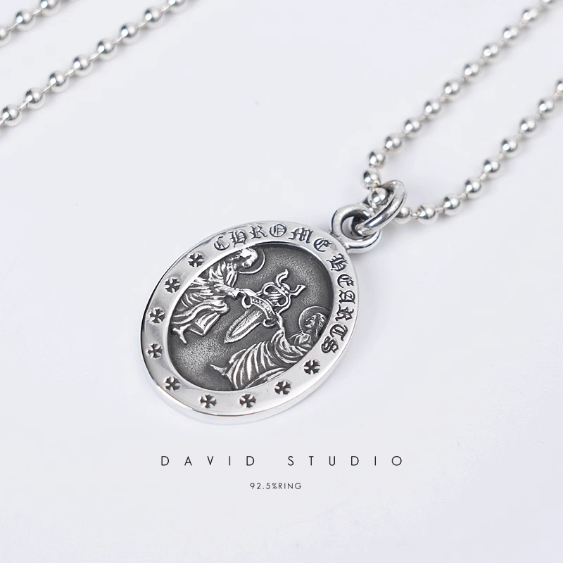 OVAL ANGEL MEDALLION CHARM – BALL CHAIN