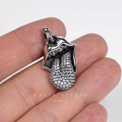 ROLLING STONES TONGUE & LIP PENDANT WITH DIAMOND