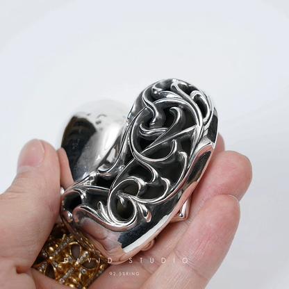 HEARTS BUCKLE COWHIDE LEATHER BELT