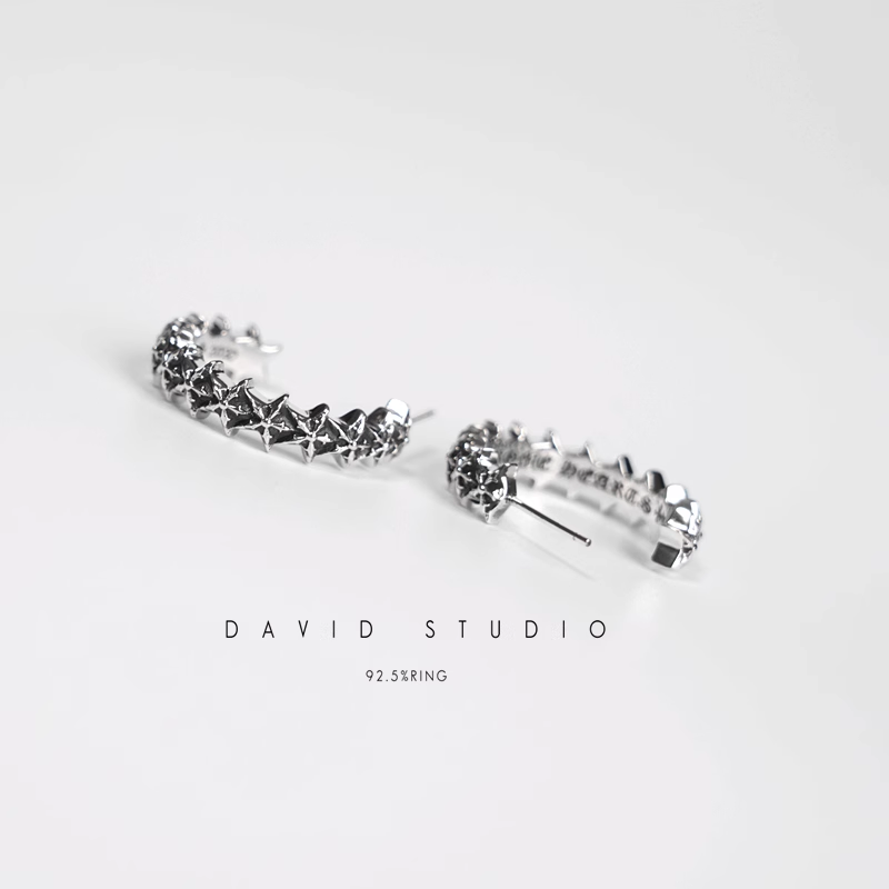 5 SIDED STAR HOOP EARRINGS