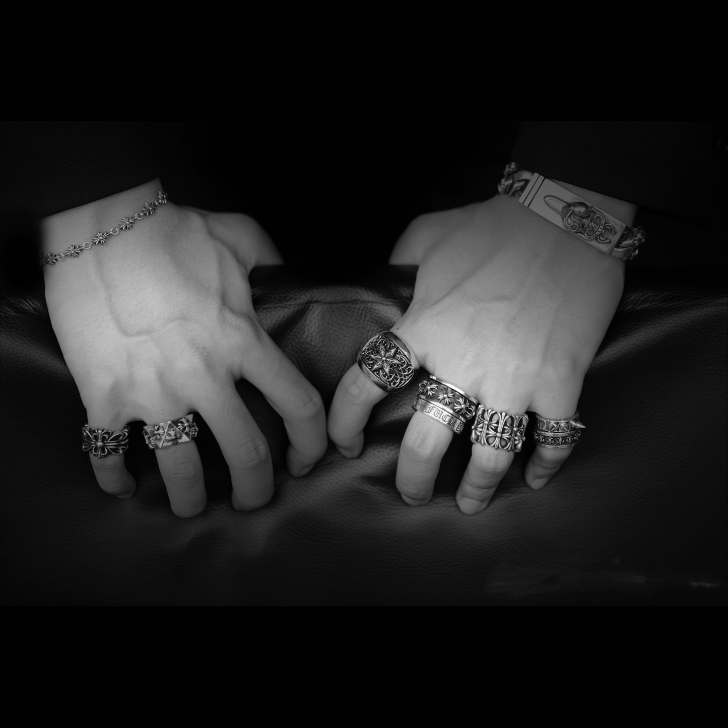 CHROME HEARTS DOUBLE FLORAL RING