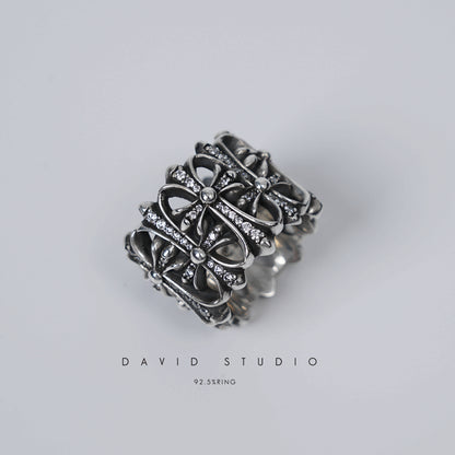 CEMETERY RING WITH DIAMONDS