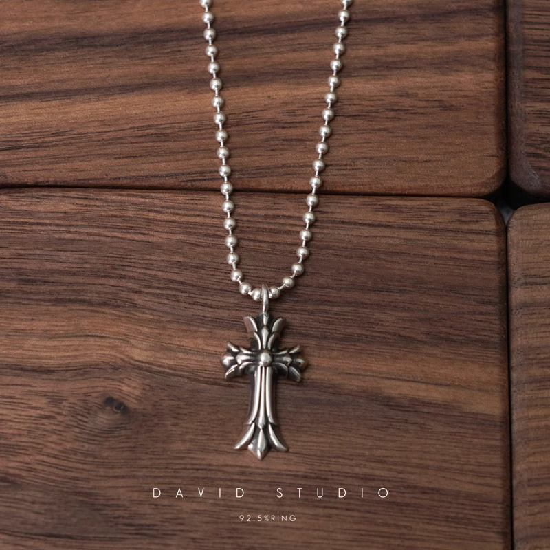 DOUBLE CROSS CHARM – BALL CHAIN