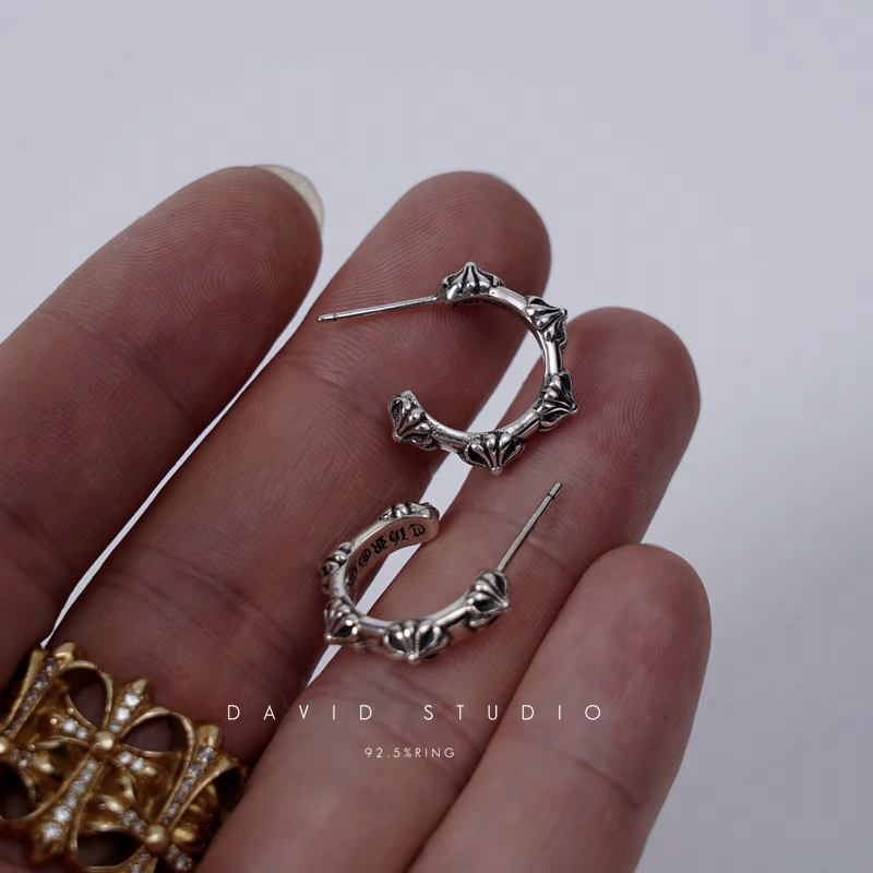 CROSS HOOP EARRING