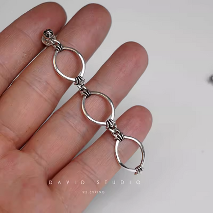 TRIPLE DROP HOOP EARRING