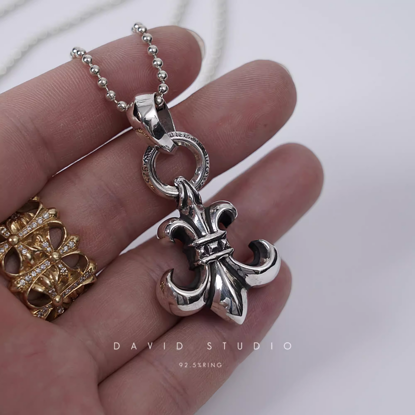 BS FLEUR PENDANT WITH BAIL – BALL CHAIN
