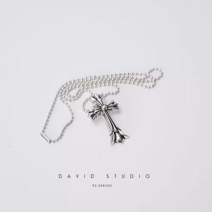 SMALL DOUBLE CROSS PENDANT – BALL CHAIN