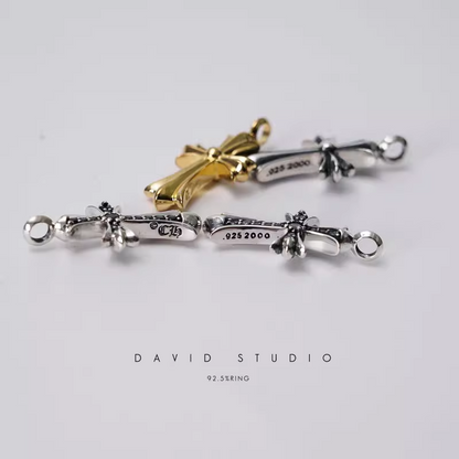 SMALL CROSS CHARM WITH DIAMONDS