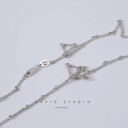 SMALL CROSS AND BABYFAT CHARM NECKLACE WITH DIAMONDS – TWIST CHAIN
